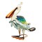 G128 Solar Metal Pelican Garden Statue | 17 Inch Coastal Ocean Bird Yard Art with Colorful Wings and Solar-Powered Light for Lawn, Patio, and Backyard
